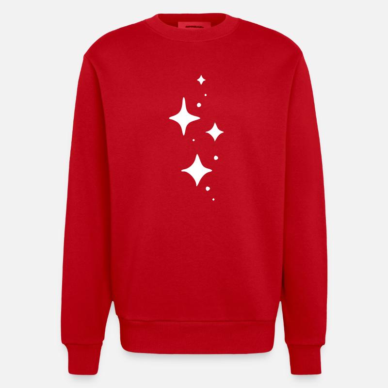 Glitzer Dekor Element - Heavyweight Oversized Organic Crew Neck Made in EU - Rot
