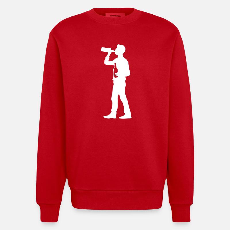 Bière à boire - Sweat bio épais oversize fabriqué en UE - rouge