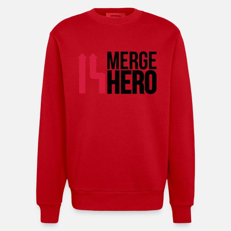 Merge Code Held - Heavyweight Oversized Organic Crew Neck Made in EU - Rot