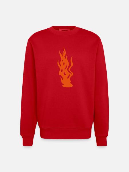 Flammen / flames (1c) - Heavyweight Oversized Organic Crew Neck Made in EU - red