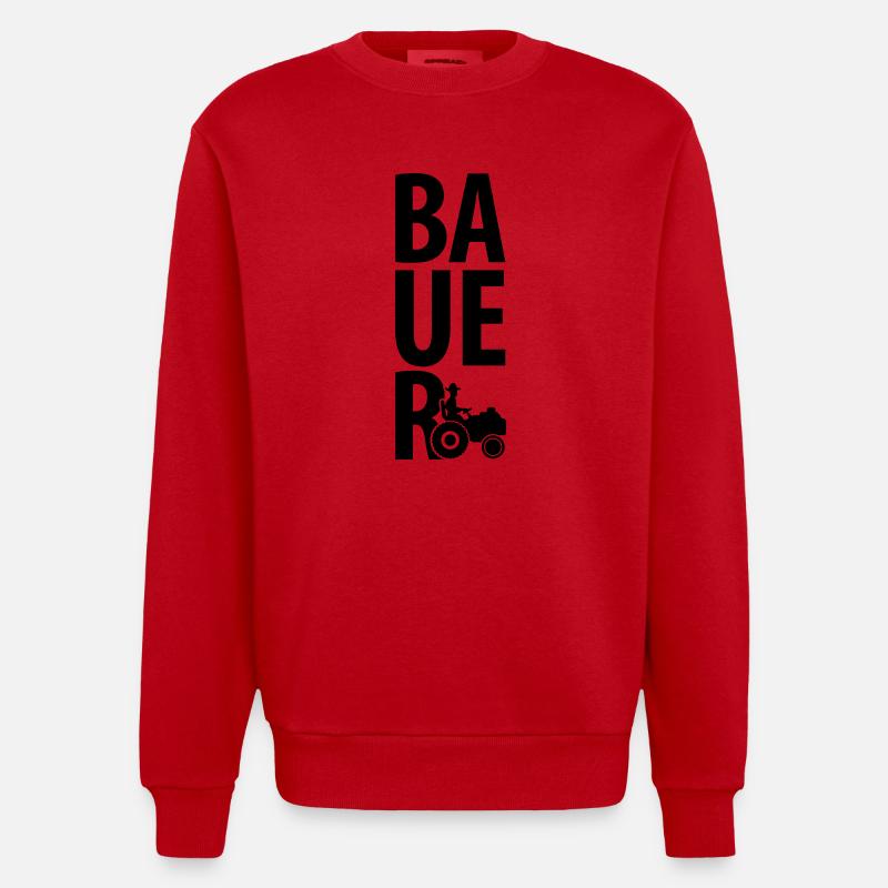 bauer_design_c1 - Sweat bio épais oversize fabriqué en UE - rouge