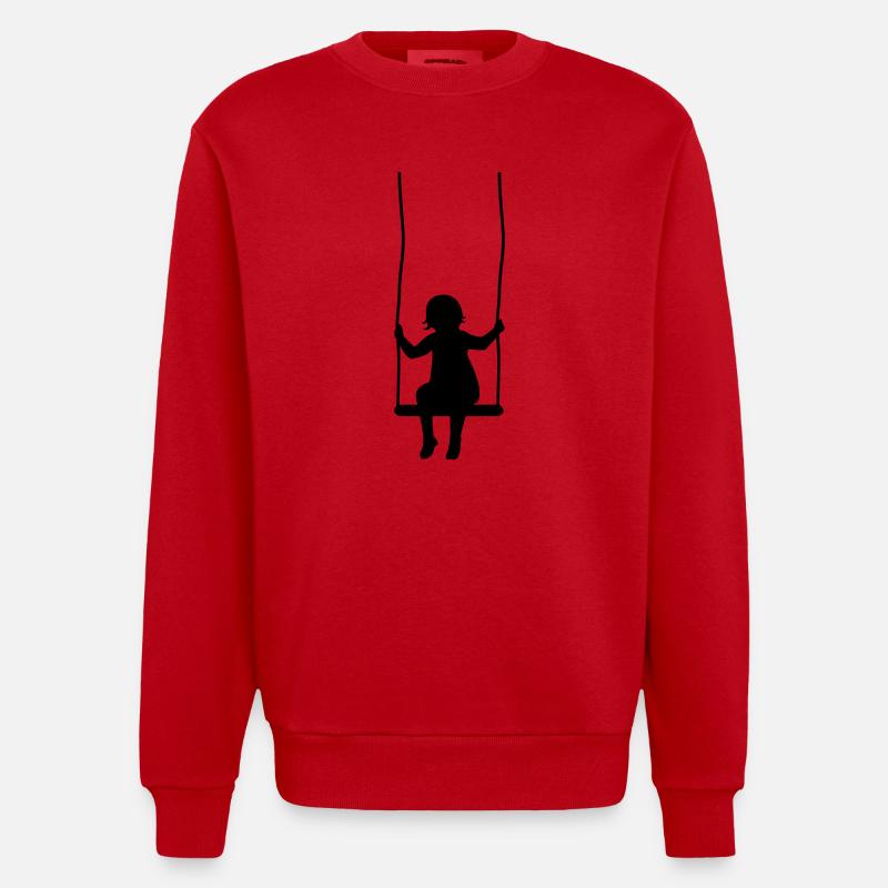 schaukel_01 - Sweat bio épais oversize fabriqué en UE - rouge