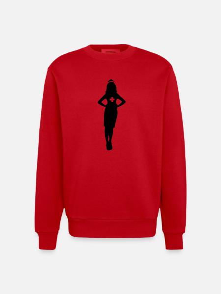 krankenschwester silhouette - Heavyweight Oversized Organic Crew Neck Made in EU - Rot