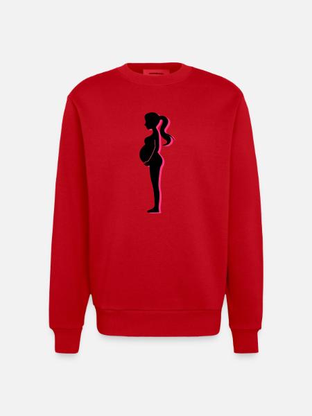 Femme Grossesse Bébé - Sweat bio épais oversize fabriqué en UE - rouge