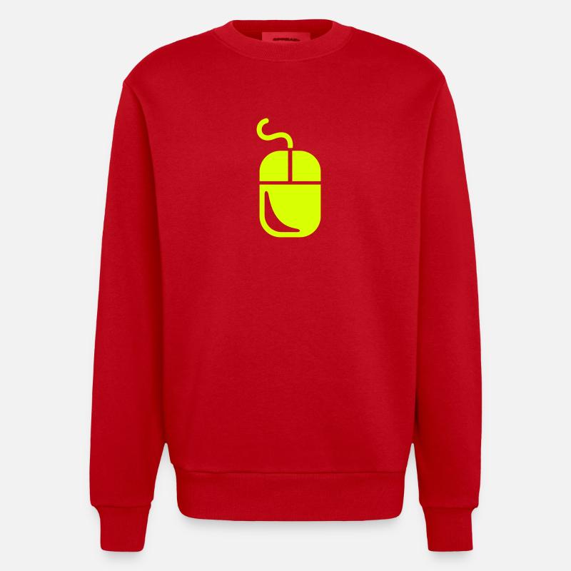 Computer - Heavyweight Oversized Organic Crew Neck Made in EU - Rot