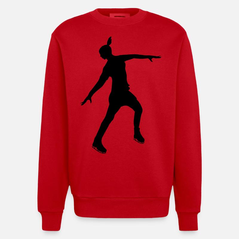 Eiskunstläuferin in stabiler Pose - Heavyweight Oversized Organic Crew Neck Made in EU - Rot