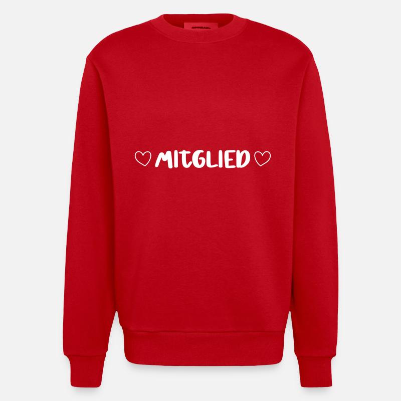 Mitglied Herz - Heavyweight Oversized Organic Crew Neck Made in EU - Rot