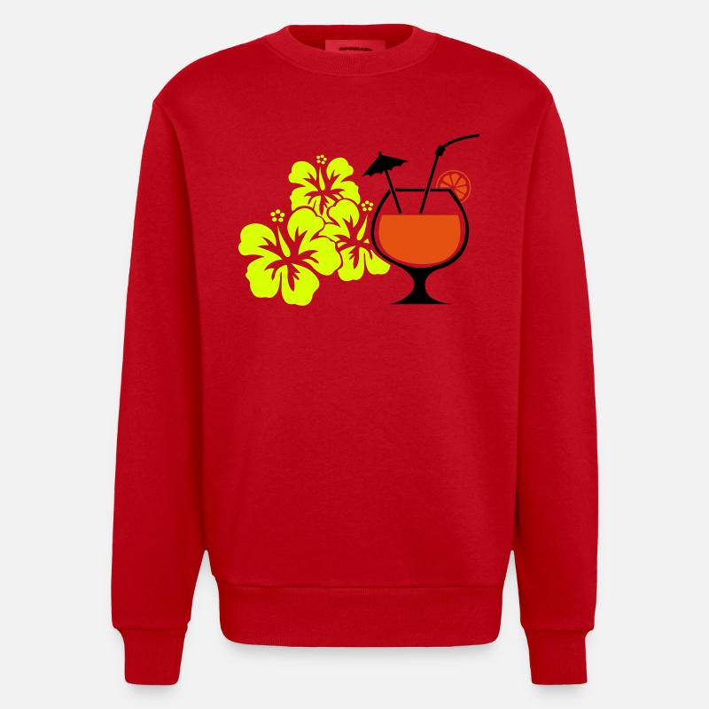 Cocktail hawaïen à l’hibiscus - Sweat bio épais oversize fabriqué en UE - rouge