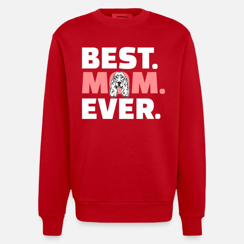 Cocker Spaniel - Heavyweight Oversized Organic Crew Neck Made in EU - red