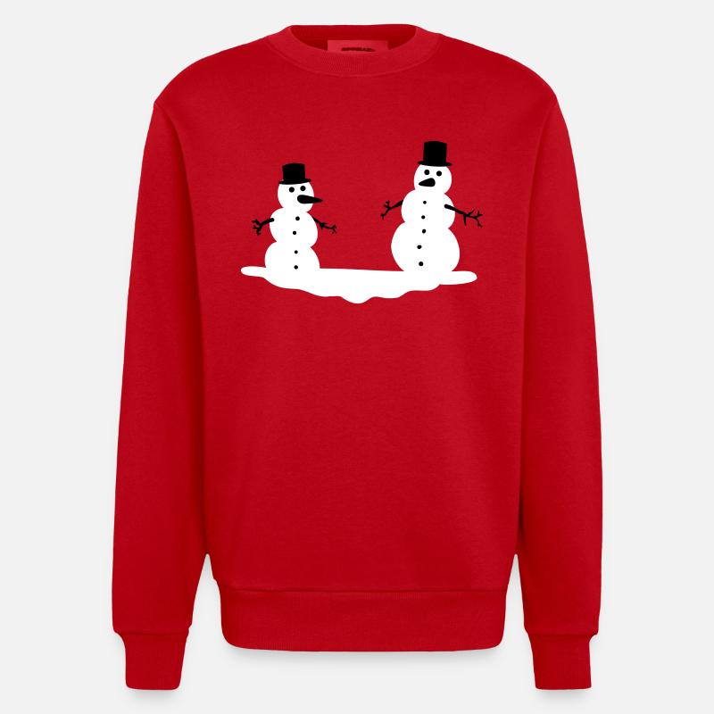 Schneemänner - Heavyweight Oversized Organic Crew Neck Made in EU - Rot