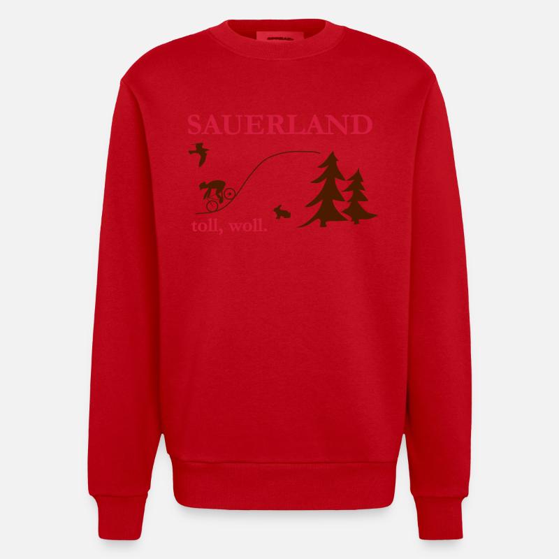 Sauerland - Heavyweight Oversized Organic Crew Neck Made in EU - Rot