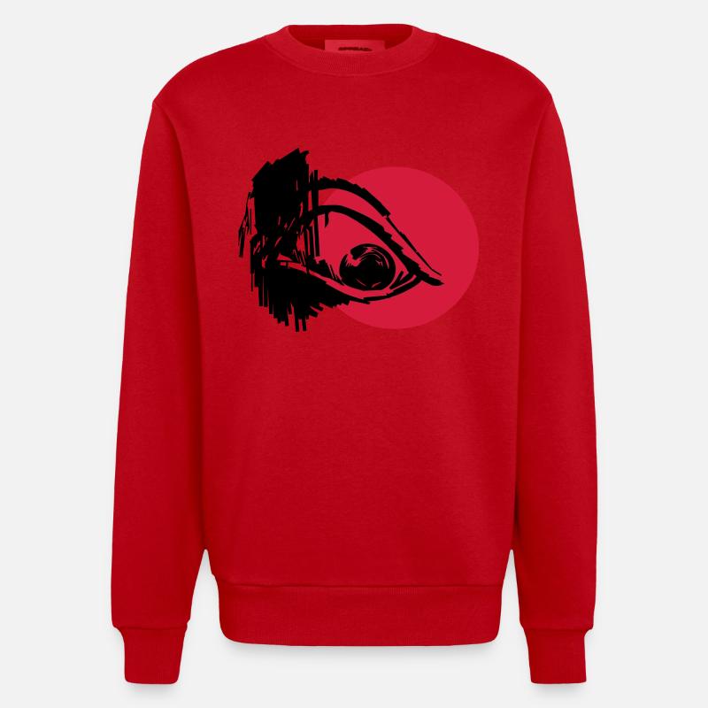 Evil Eye - Art Design - Sweat bio épais oversize fabriqué en UE - rouge