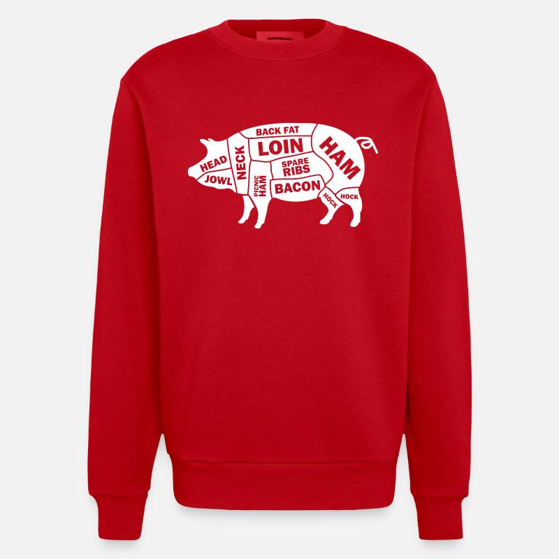 Cochon Schwein - Sweat bio épais oversize fabriqué en UE - rouge