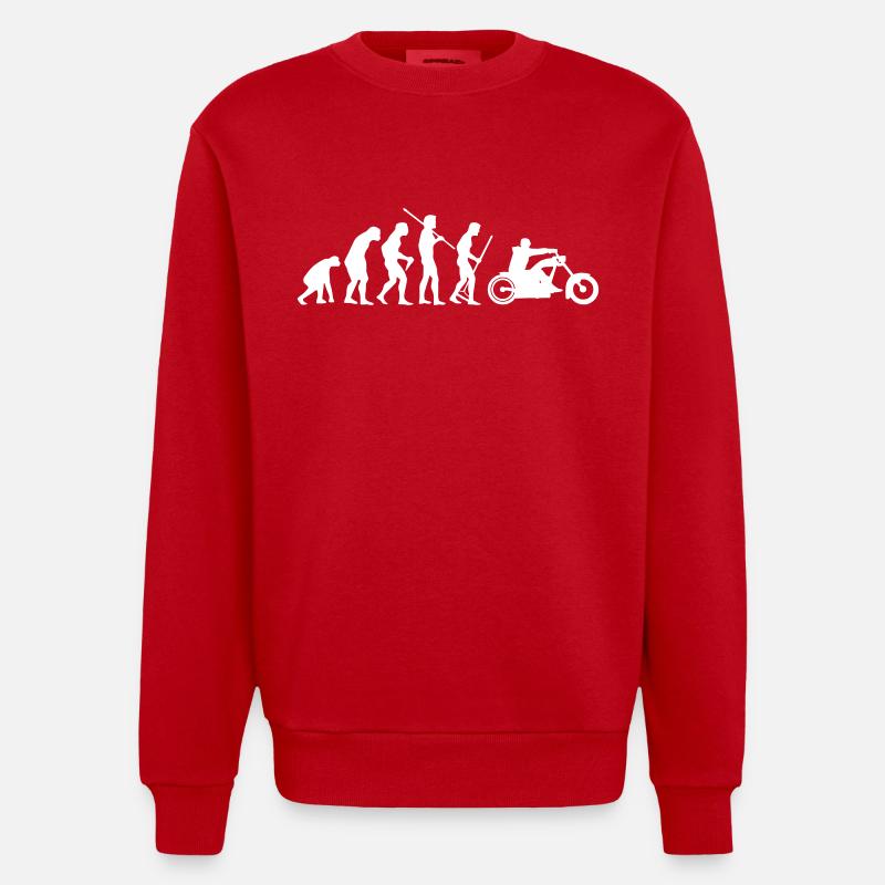 MOTORRAD EVOLUTION - Heavyweight Oversized Organic Crew Neck Made in EU - Rot