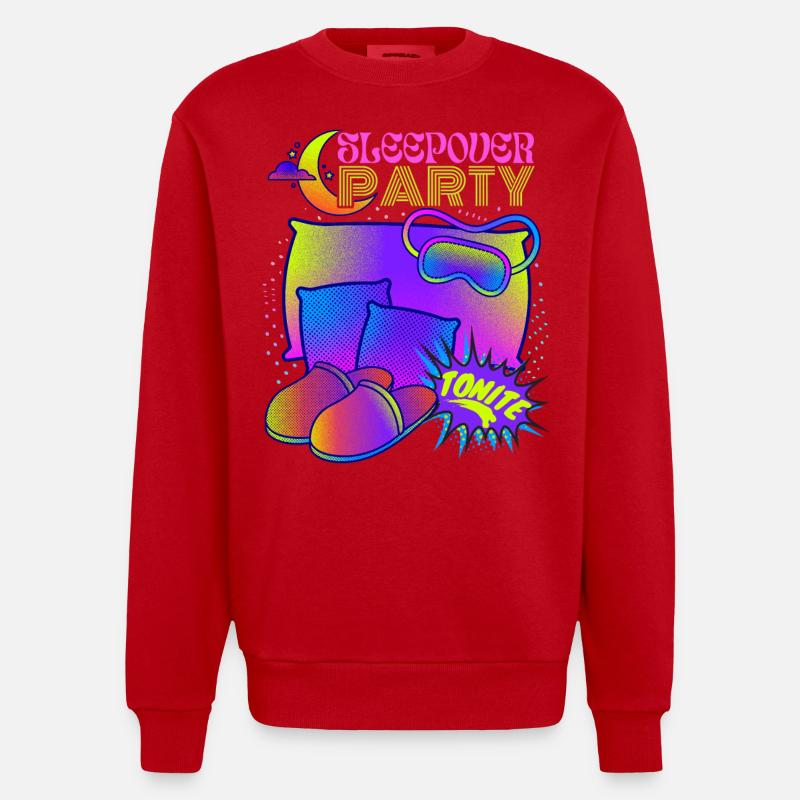 Pyjama, Nuitée, Soirée de sommeil - Sweat bio épais oversize fabriqué en UE - rouge