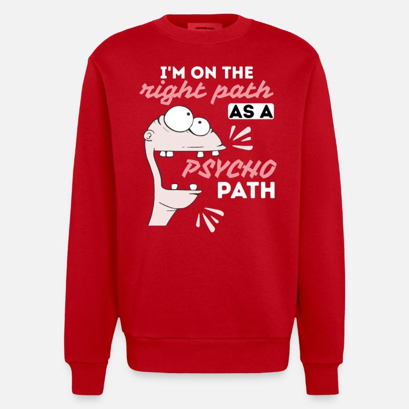 Comic Psychopath, funny saying - Heavyweight Oversized Organic Crew Neck Made in EU - red