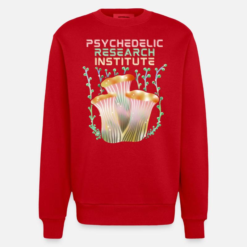 Psychedelic Mushrooms, Psychedelic, Saying - Heavyweight Oversized Organic Crew Neck Made in EU - red