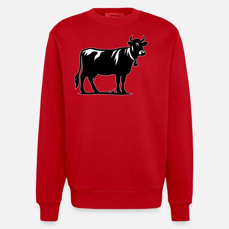 Contour de la vache - Sweat bio épais oversize fabriqué en UE - rouge