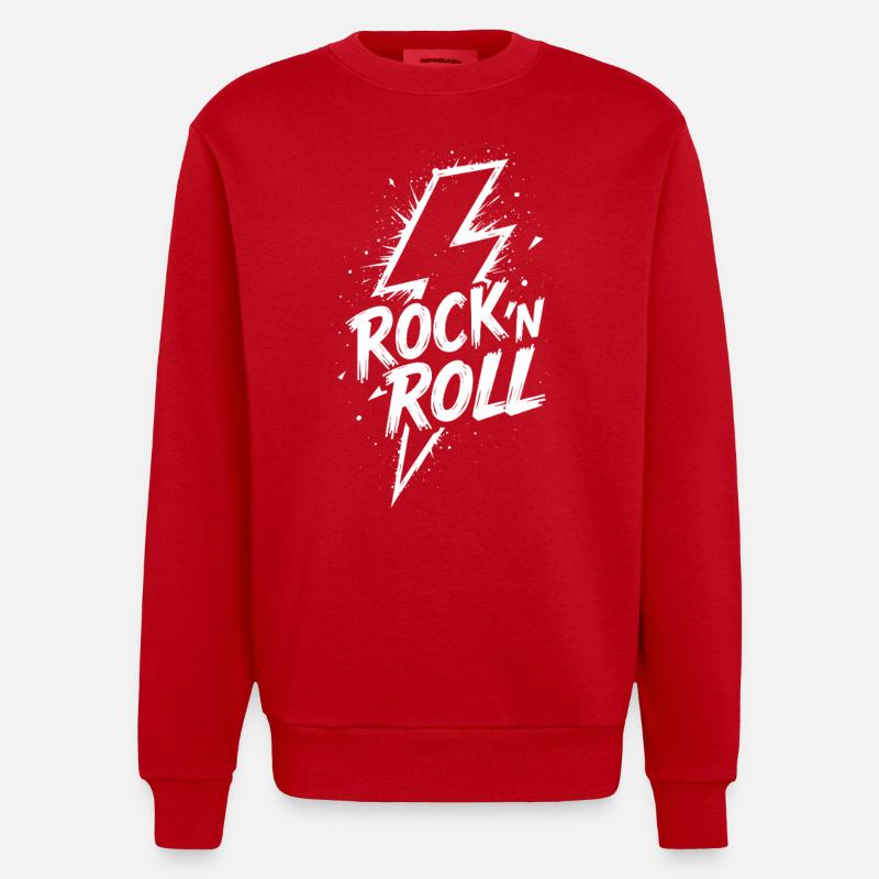 Rock 'n' Roll Blitz - Sweat bio épais oversize fabriqué en UE - rouge