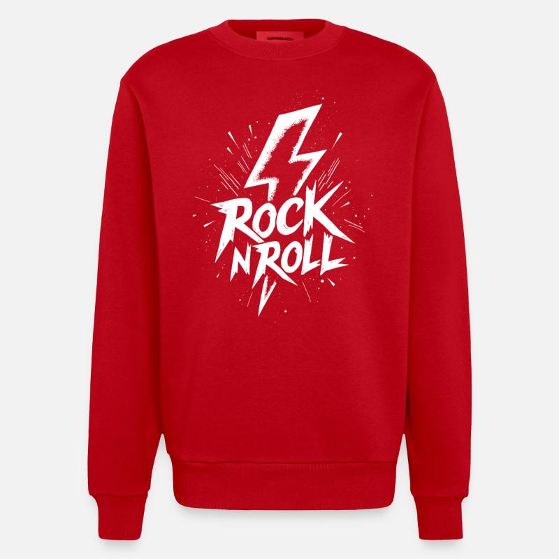 Rock 'n' Roll Blitz - Sweat bio épais oversize fabriqué en UE - rouge