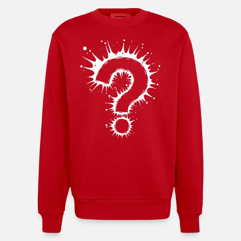 Quel point d’interrogation Splash - Sweat bio épais oversize fabriqué en UE - rouge