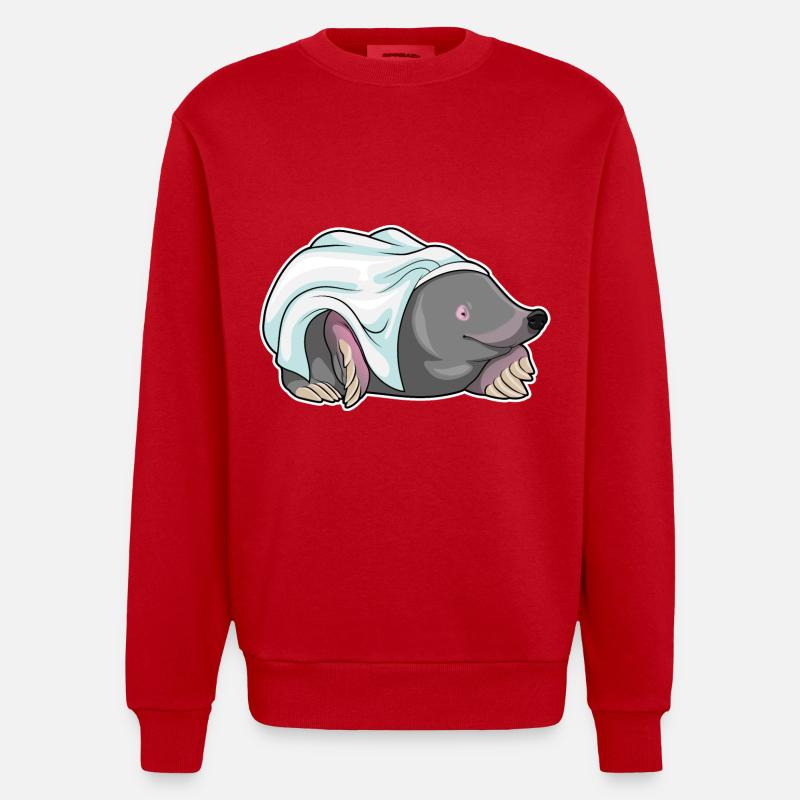 Mole Bride Wedding - Heavyweight Oversized Organic Crew Neck Made in EU - red