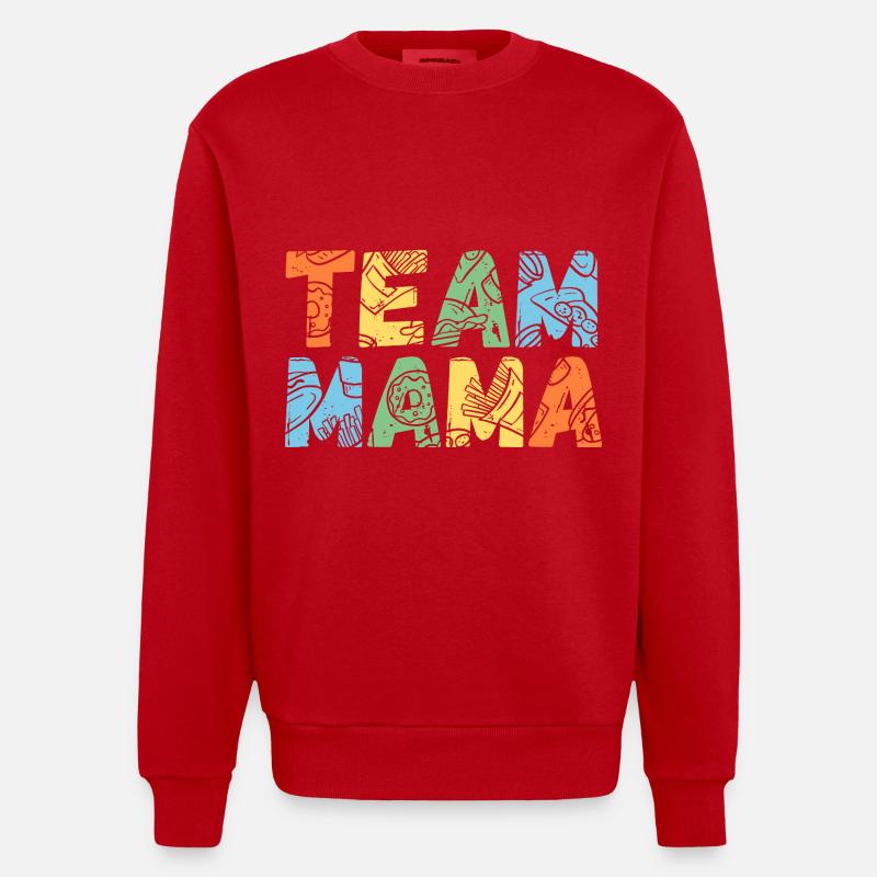 Mère Équipe Maman - Sweat bio épais oversize fabriqué en UE - rouge