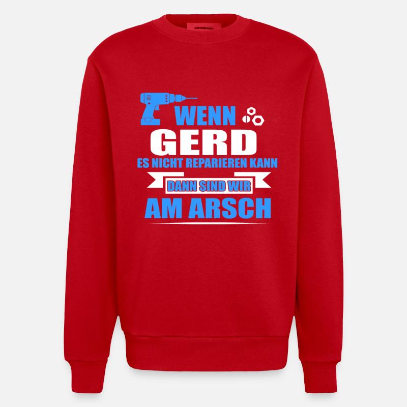 GERD -Geschenk - Heavyweight Oversized Organic Crew Neck Made in EU - Rot