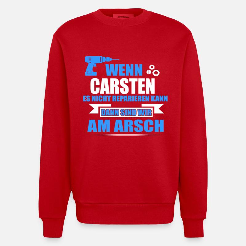 CARSTEN -Geschenk - Heavyweight Oversized Organic Crew Neck Made in EU - Rot