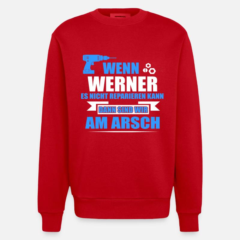 WERNER-Geschenk - Heavyweight Oversized Organic Crew Neck Made in EU - Rot