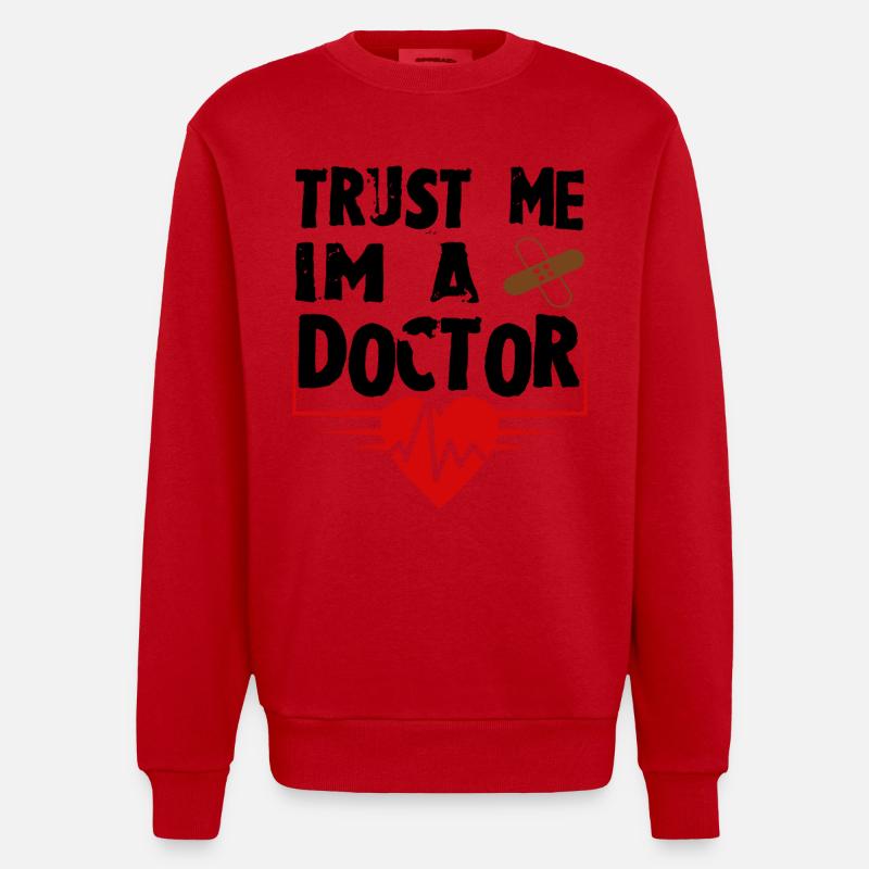 Bin Arzt - Heavyweight Oversized Organic Crew Neck Made in EU - Rot