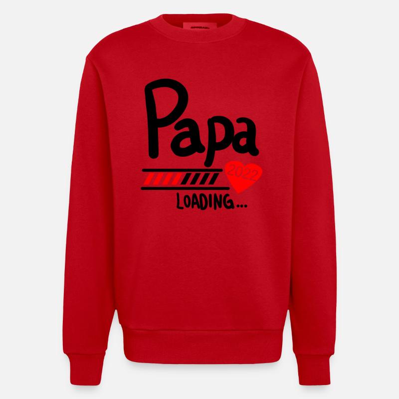 Papa Loading 2022 - Heavyweight Oversized Organic Crew Neck Made in EU - Rot