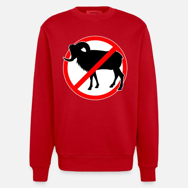 Ziegen oder Mufflons verboten - Ziege - Heavyweight Oversized Organic Crew Neck Made in EU - Rot