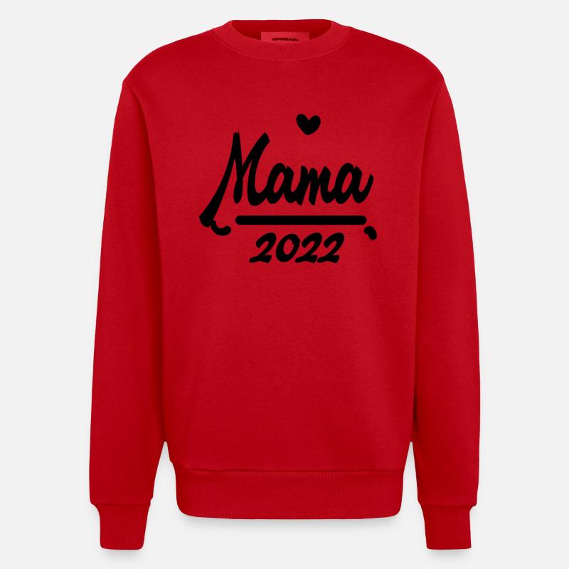 Mama 2022 - Werdende Mutter 2022 - Heavyweight Oversized Organic Crew Neck Made in EU - Rot