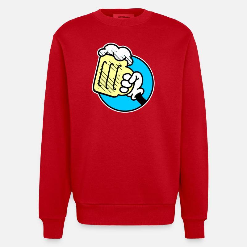 Alkohol und Bier Prost - Heavyweight Oversized Organic Crew Neck Made in EU - Rot