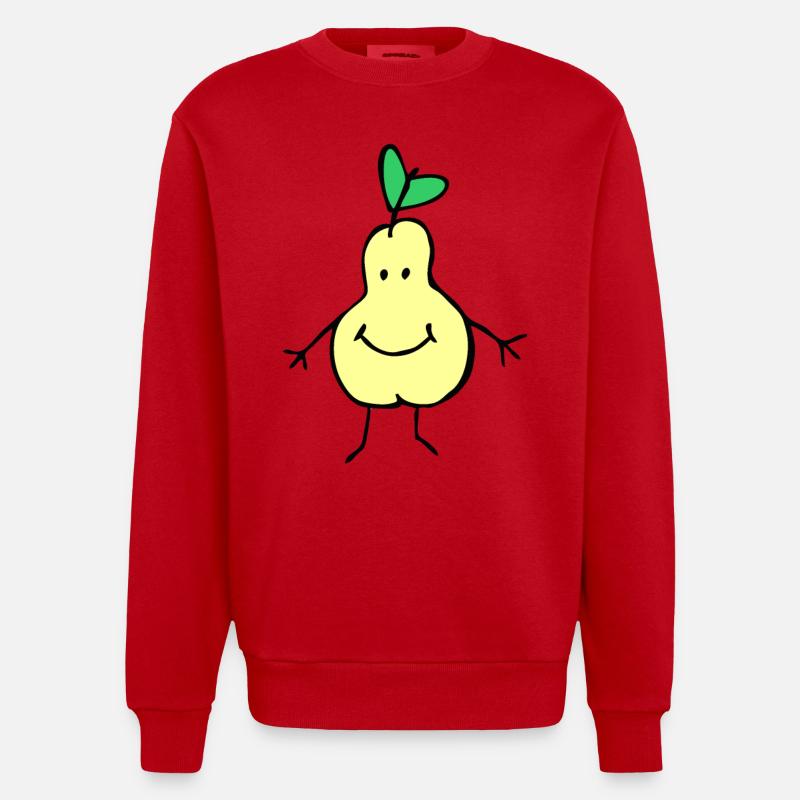 Eine lächelnde Birne - Heavyweight Oversized Organic Crew Neck Made in EU - Rot