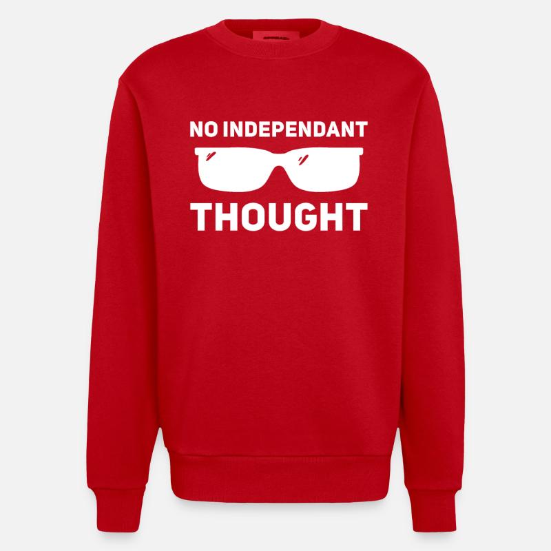 Pas de pensée indépendante - Sweat bio épais oversize fabriqué en UE - rouge