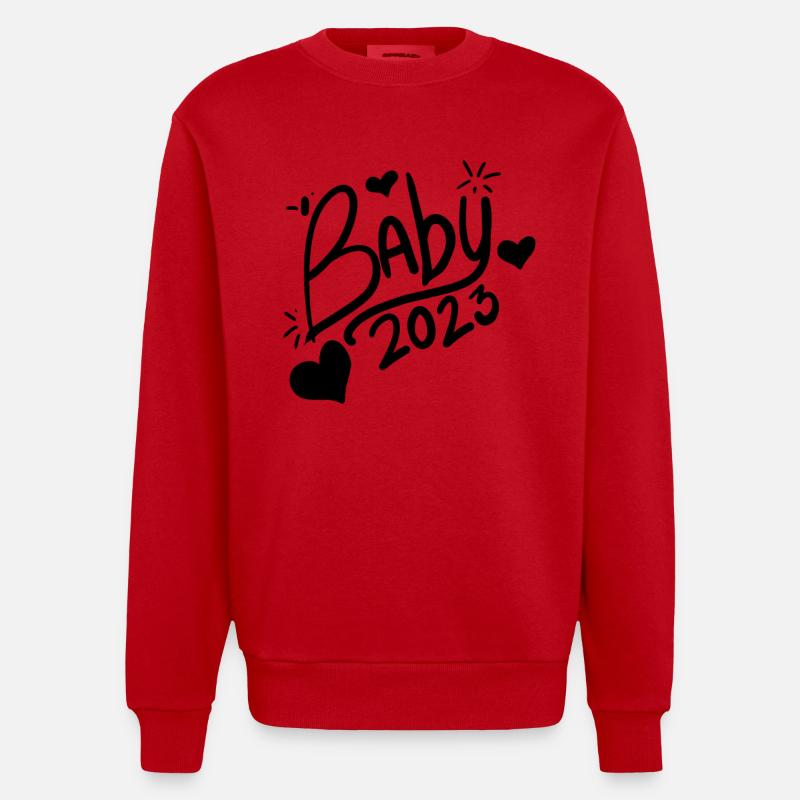 Bébé 2023 Grossesse Enceinte - Sweat bio épais oversize fabriqué en UE - rouge