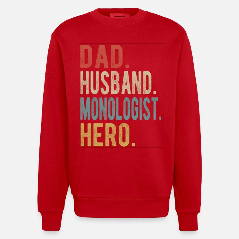 Monologe Papa Ehemann Held - Heavyweight Oversized Organic Crew Neck Made in EU - Rot