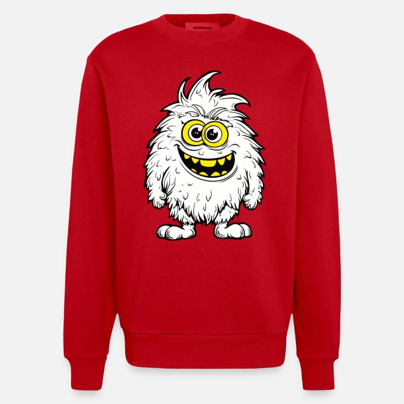 Drôle de monstre de fourrure - Sweat bio épais oversize fabriqué en UE - rouge