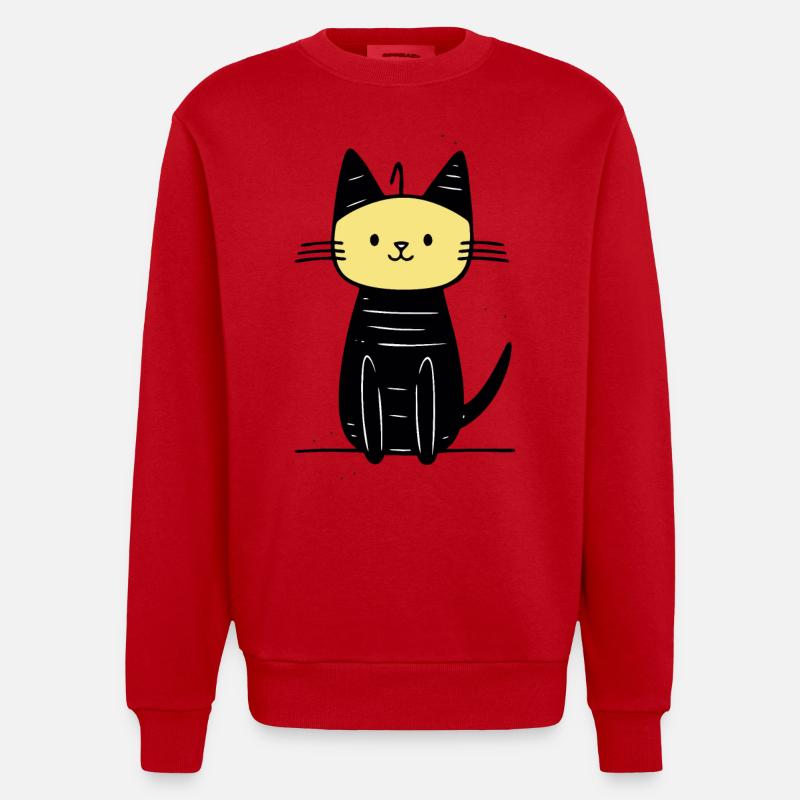 chat mignon - Sweat bio épais oversize fabriqué en UE - rouge