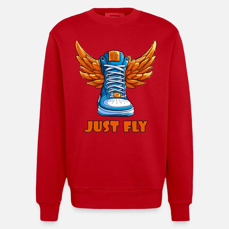 Sneaker sneaker avec ailes - Sweat bio épais oversize fabriqué en UE - rouge