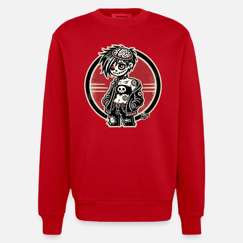 Cooles Emo-Zombie-Mädchen - Heavyweight Oversized Organic Crew Neck Made in EU - Rot