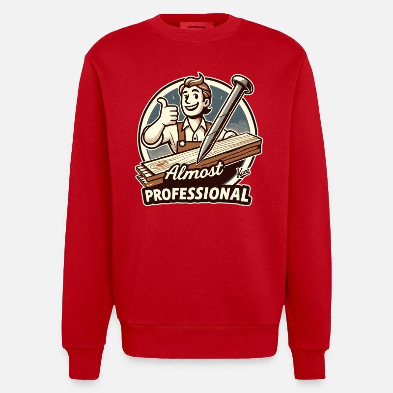 Fast Profi: DIY-Heimwerker - Heavyweight Oversized Organic Crew Neck Made in EU - Rot