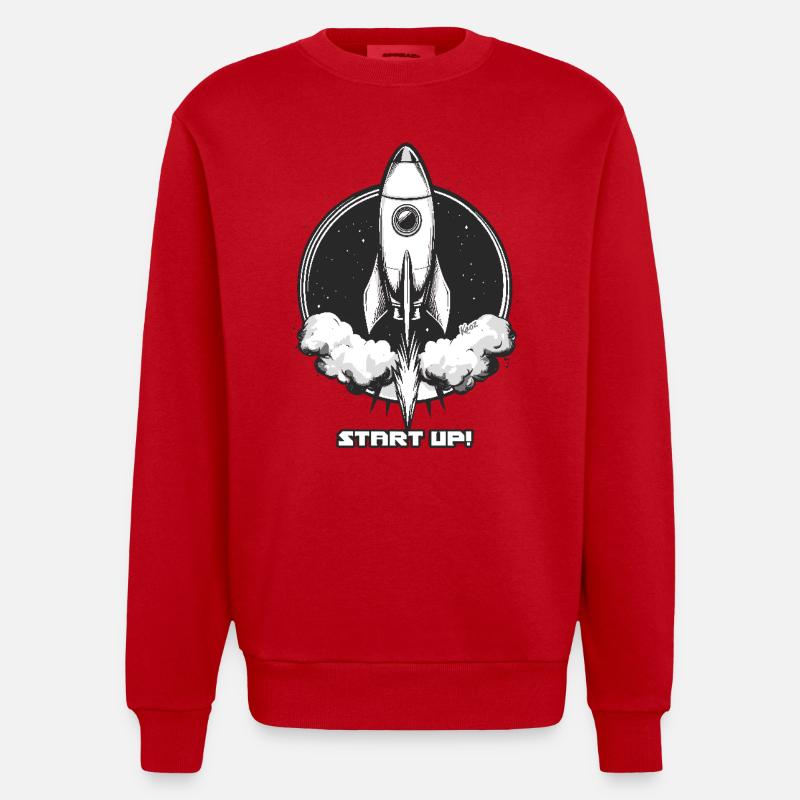 Start-up Rocket - Sweat bio épais oversize fabriqué en UE - rouge