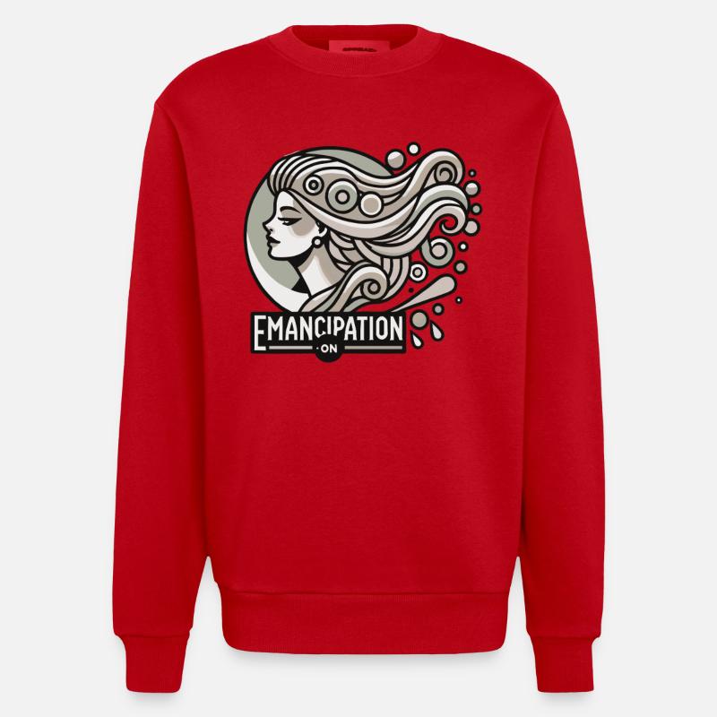 Emanzipation an - Heavyweight Oversized Organic Crew Neck Made in EU - Rot