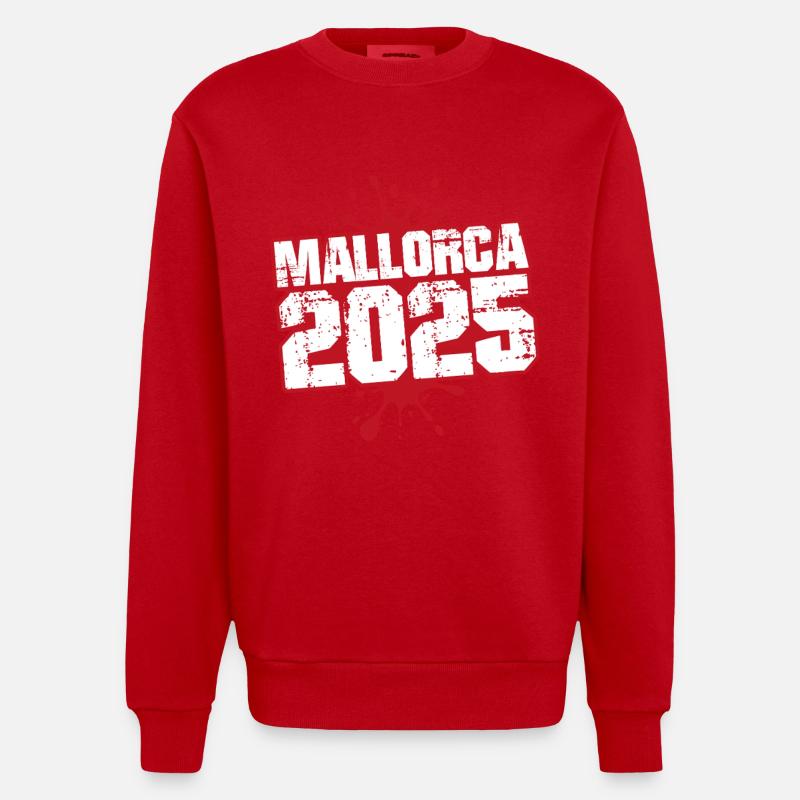 Majorque 2025 Klecks - Sweat bio épais oversize fabriqué en UE - rouge