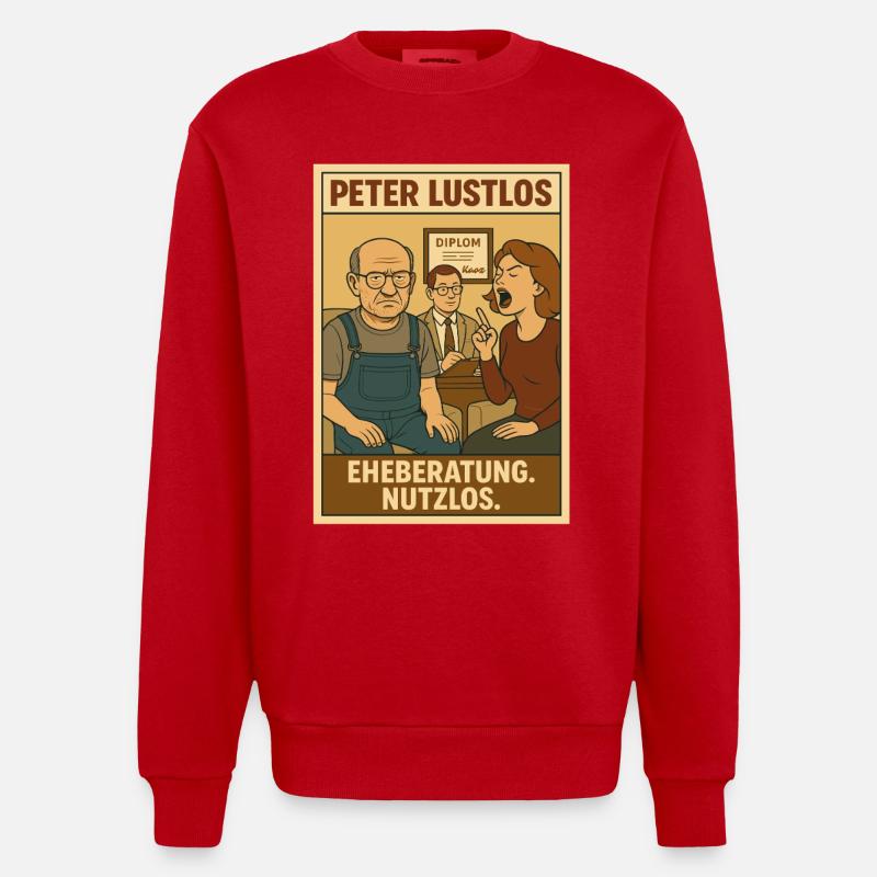 Ehepaar bei Eheberatung - Heavyweight Oversized Organic Crew Neck Made in EU - Rot