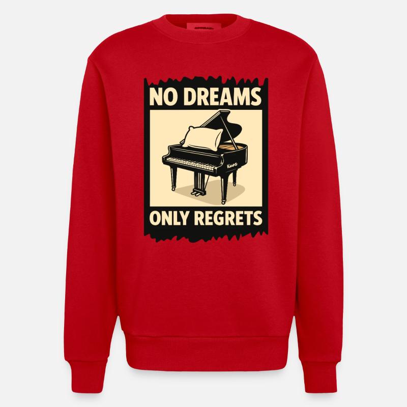 Piano à queue avec coussin - Sweat bio épais oversize fabriqué en UE - rouge