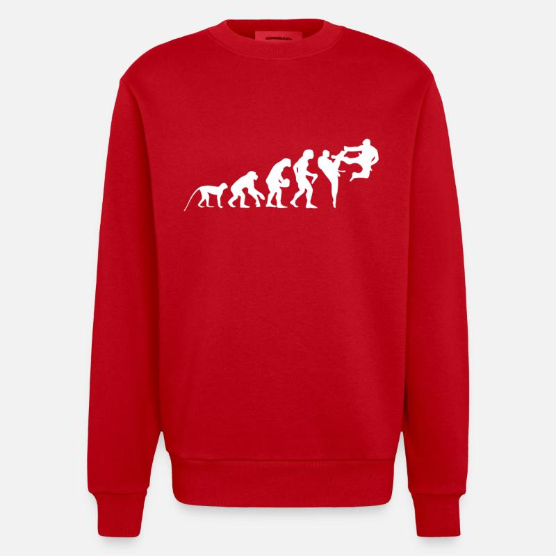 TAEKWONDO EVOLUTION - Heavyweight Oversized Organic Crew Neck Made in EU - Rot